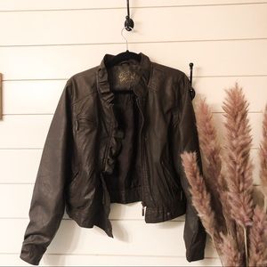 Brown Faux leather jacket